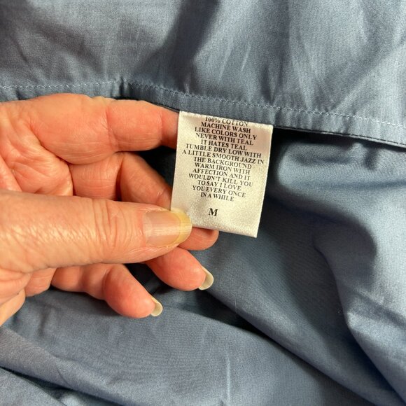 Trish Cox Blue Dress Size Medium Prairie Tiered Ruffles Butterfly Sleeves - Picture 6 of 9